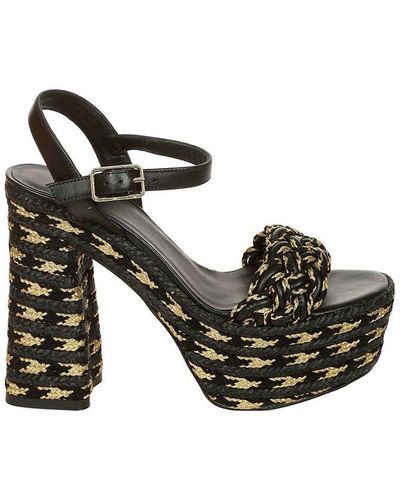 Castañer Woven Block-heel Ankle Strap Sandals - Black