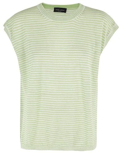 Roberto Collina Stripped Knit Top - Green