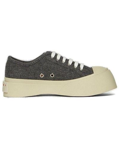 Marni Almond Toe Lace-up Sneakers - Gray