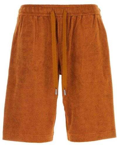 Dolce & Gabbana Caramel Terry Fabric Bermuda Shorts - Orange