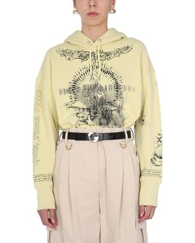 Givenchy Oversize Cotton Sweatshirt With Print - Natural