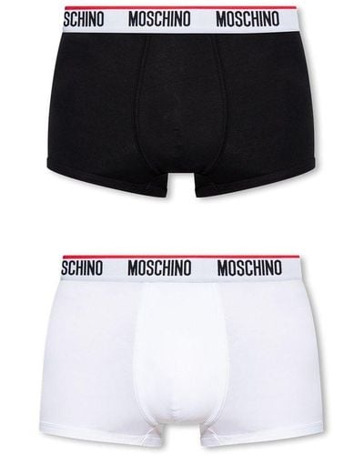 Moschino Logo Waistband Two-pack Boxers - Black