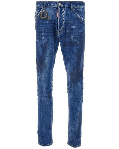 DSquared² Distressed Cool Guy Slim-fit Jeans - Blue