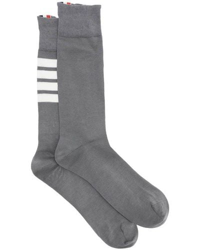 Thom Browne 4-bar Intarsia Socks - Grey