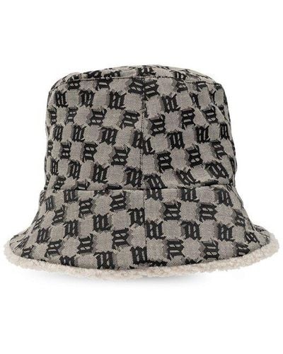 MISBHV Monogrammed Bucket Hat, - Black