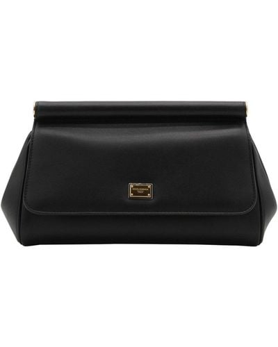 Dolce & Gabbana Sicily Logo Plaque Handbag - Black