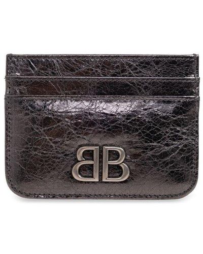 Balenciaga Leather Card Case, - Black