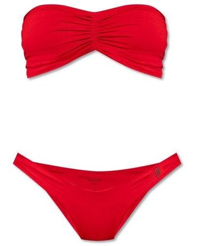 The Attico Logo Printed Two-piece Swimsuit - Red