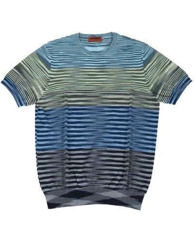 Missoni Striped Crewneck T-shirt - Blue