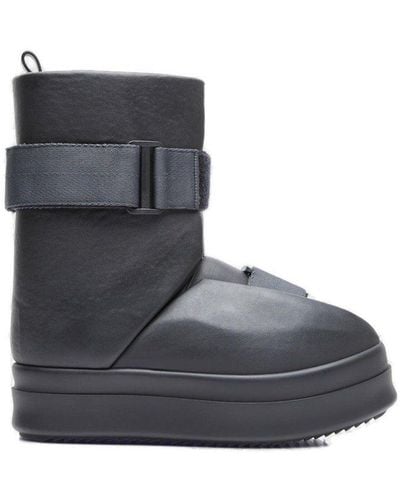 Rick Owens Round-toe Buckle-fastened Ankle Boots - Black