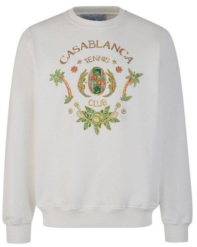Casablancabrand Tennis Club Crewneck Sweatshirt - White