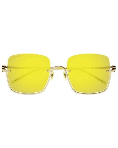Gucci Square Frame Sunglasses - Yellow