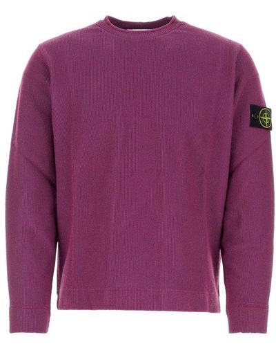 Stone Island Tyrian Purple Cotton Blend Sweater