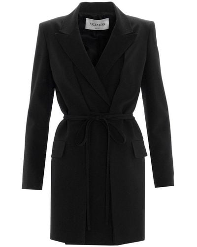 Valentino Tie Waist Tailored Jacket - Black