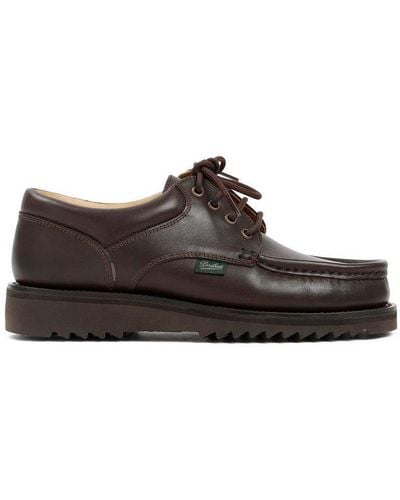 Paraboot Thiers Logo Patch Lace-up Shoes - Brown