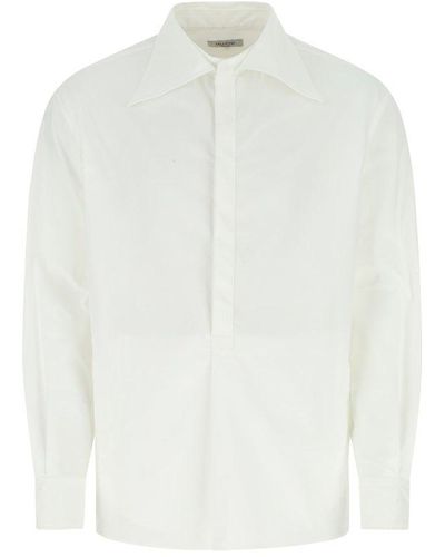 Valentino Pointed Collar Buttoned Shirt - White