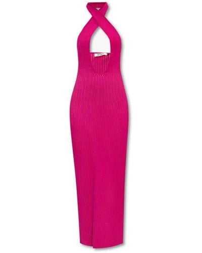 MISBHV Ribbed Chest Cut-out Midi Dress - Pink