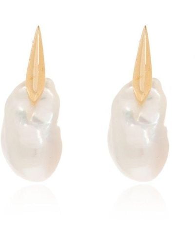 Bottega Veneta Pearl Earrings, - White