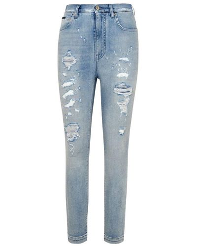 Dolce & Gabbana Light Blue Cotton Grace Jeans