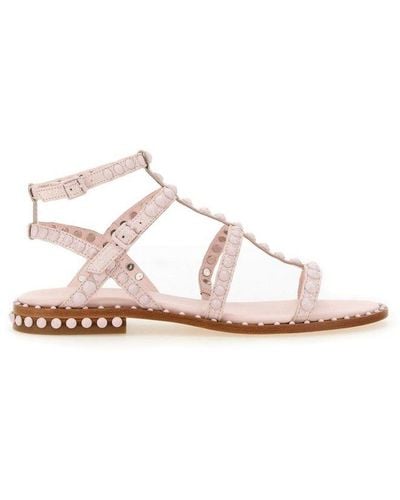 Ash Stud Embellished Open Toe Sandals - Pink