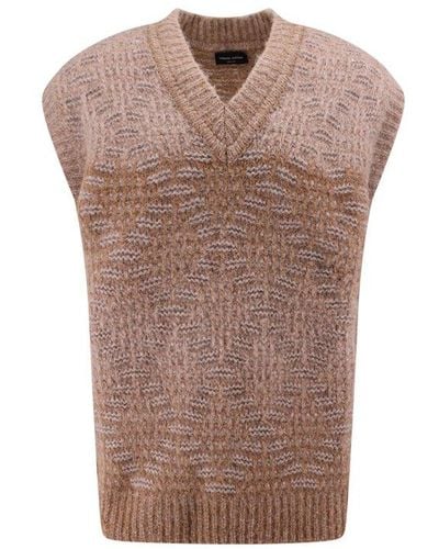Roberto Collina Knit Detailed Vest - Brown