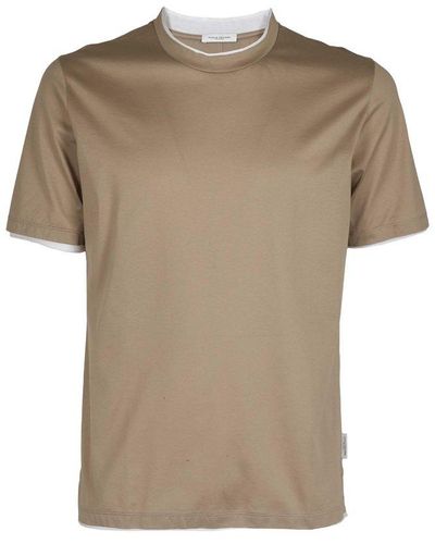 Paolo Pecora Short Sleeved Crewneck T-shirt - Natural