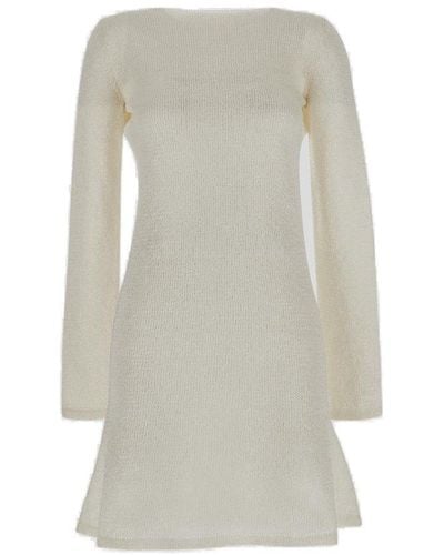 Tom Ford V-back Chain-linked Knitted Mini Dress - White