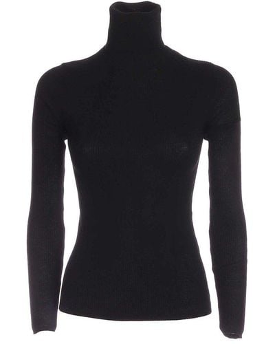 P.A.R.O.S.H. Turtleneck Knitted Sweater - Black