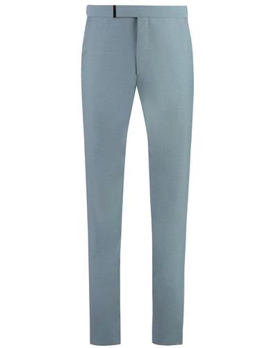 Tom Ford Mid-waisted Tailored Trousers - Blue