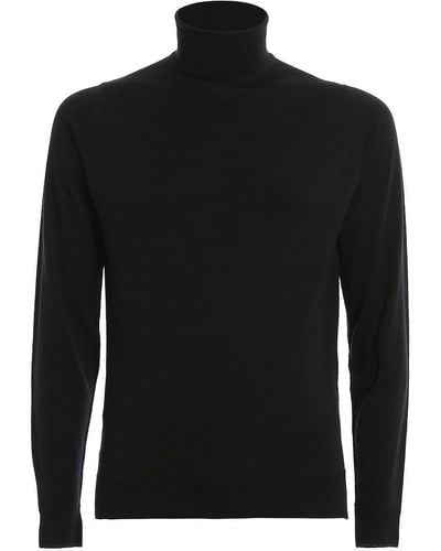 John Smedley Cherwell Roll Neck Sweater - Black