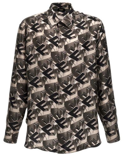 Fendi Block Shirt, Blouse - Gray
