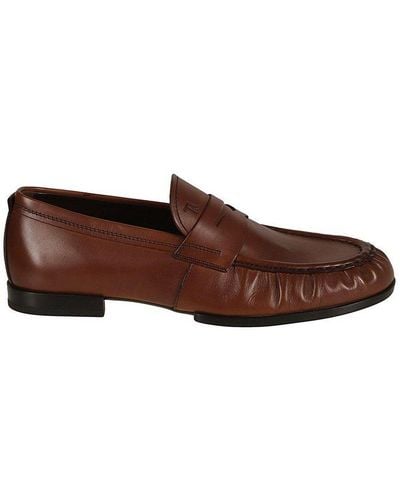 Tod's Round-toe Slip-on Loafers - Brown