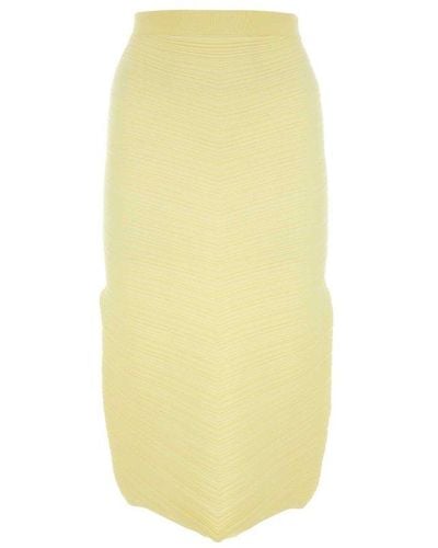 Bottega Veneta Rib Midi Skirt - Yellow