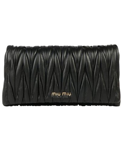 Miu Miu Matelassè Shoulder Bag - Black