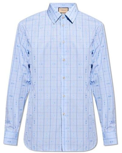 Gucci Patterned Shirt, - Blue