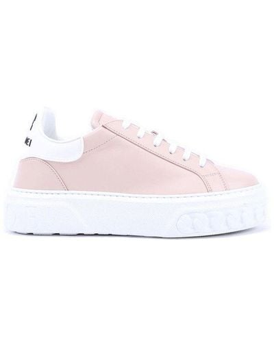 Casadei Round-toe Lace-up Sneakers - Pink