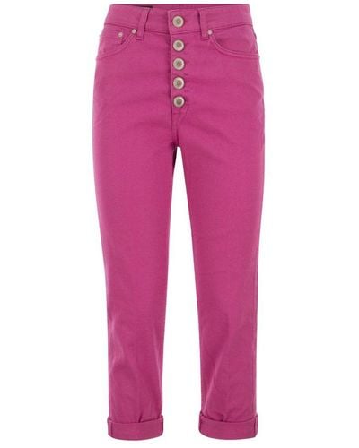 Dondup Koons Logo-patch Cropped Jeans - Pink