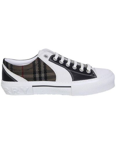 Burberry Vintage Check Mesh & Leather Trainer - White