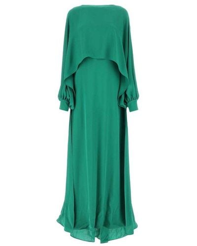 Valentino Long-sleeved Crepe Dress - Green