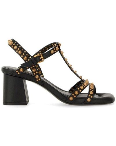 Ash Janice Stud-embellished Slingback Sandals - Black