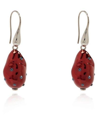 Marni Pendant Embellished Earrings - Red