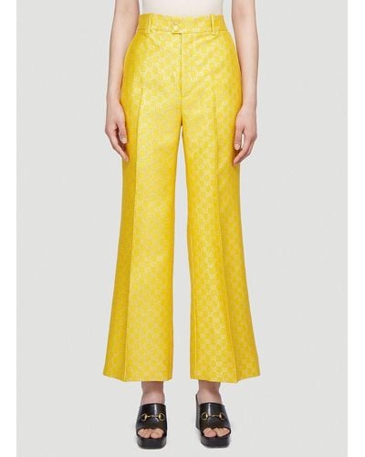 Gucci GG Lamé Wide Trousers - Yellow