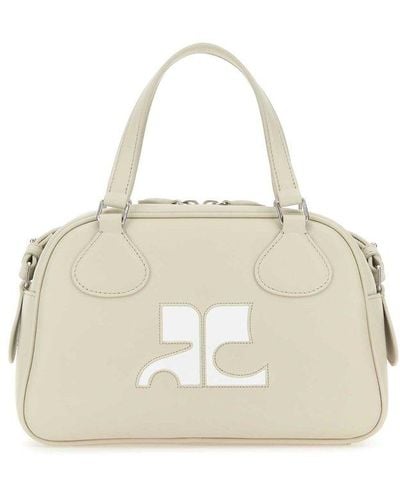 Courreges Sand Leather Reedition Handbag - Natural