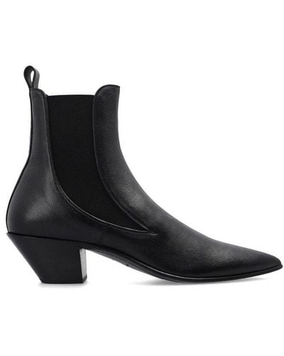 Saint Laurent Pointed Toe Slip-on Boots - Black