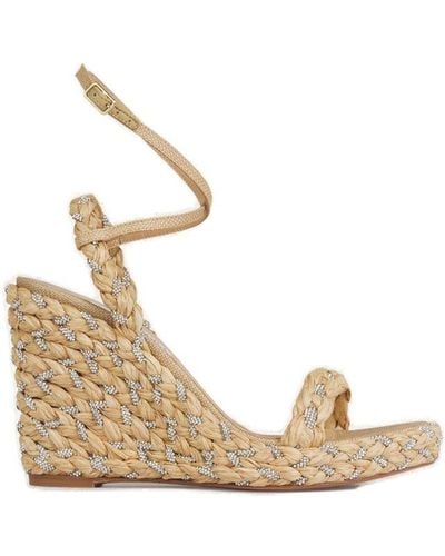 Aquazzura Embellished Wedges Sandals - Natural