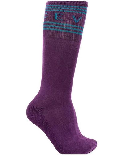 Versace Logo Intarsia Socks - Purple