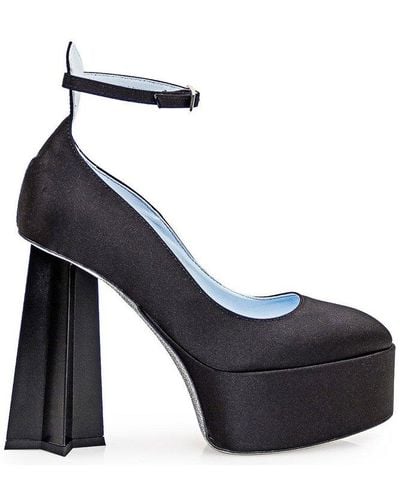 Chiara Ferragni Round Toe Ankle Strap Court Shoes - Blue