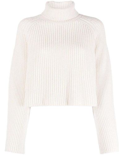 Societe Anonyme Roll-neck Cropped Knitted Jumper - White
