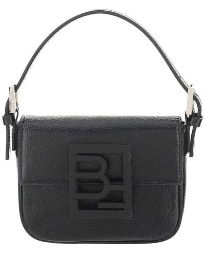 BY FAR Alfie Logo Plaque Mini Top Handle Bag - Black