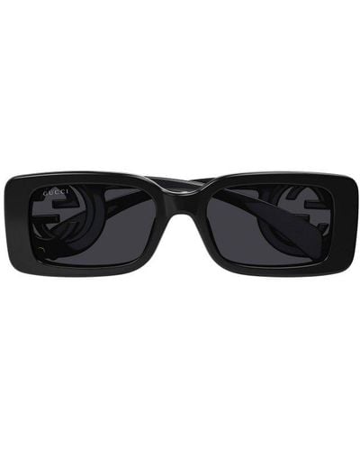 Gucci Chaise Longue 54mm Rectangular Sunglasses - Black
